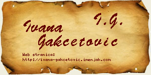 Ivana Gakčetović vizit kartica